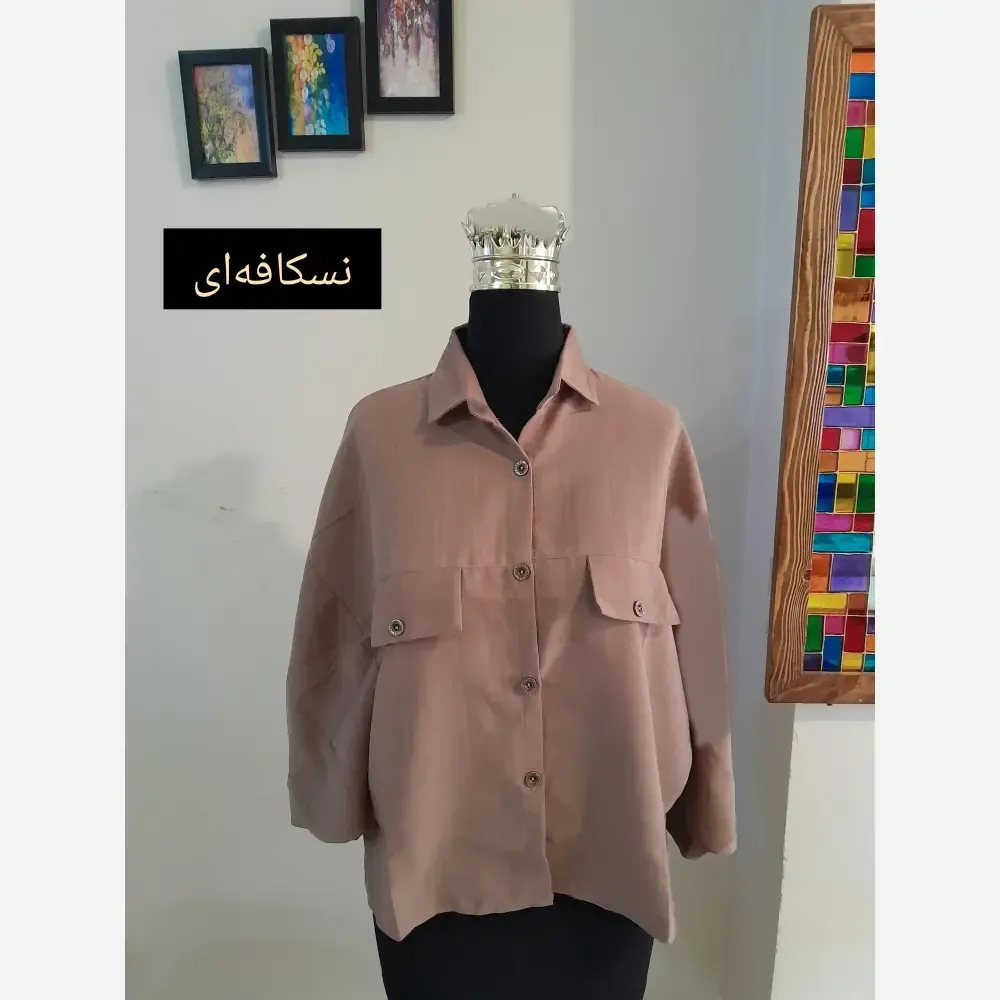 مانتو پانچ شومیز زنانه لینن قواره دار سایز بزرگ