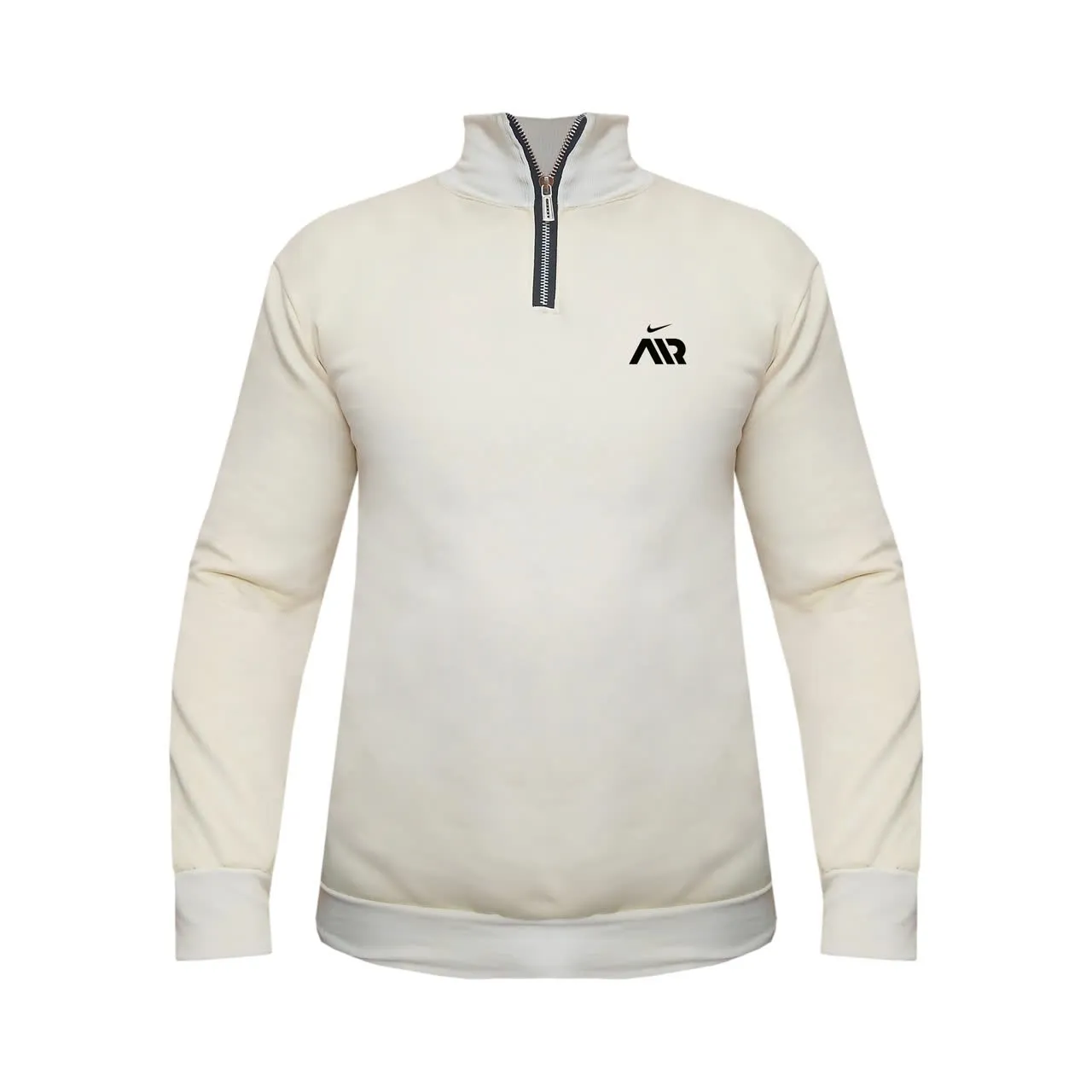 هودی نیم زیپ مردانه دورس اسپان طرح Nike Air کرم سایزبندی L XL 2XL