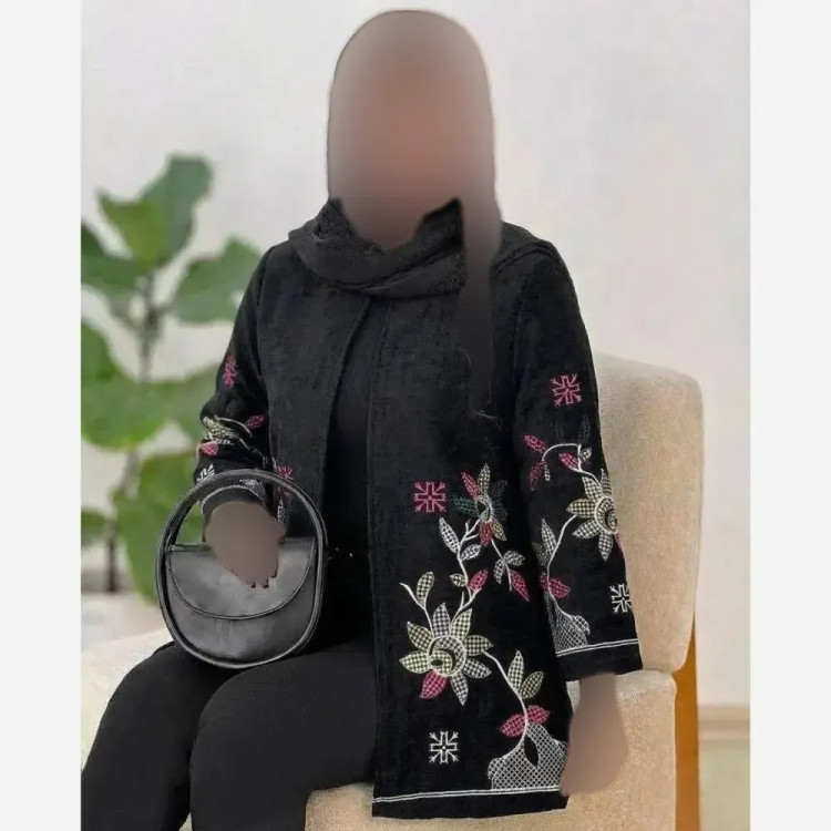 کت مجلسی زنانه مدل رازقی جنس مخمل درجه یک رنگ مشکی فری سایز