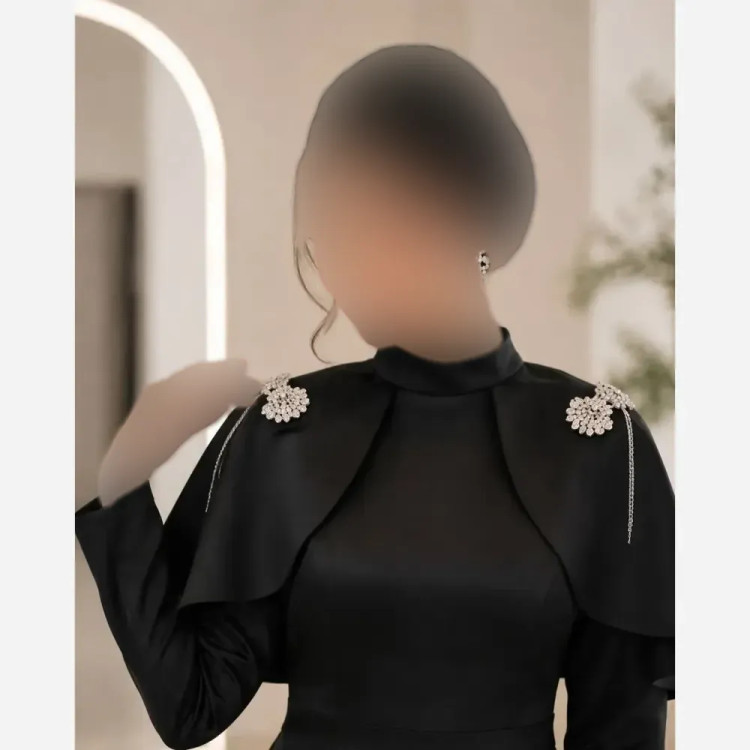 عبا مجلسی مشکی جنس مازاراتی با خرجکار سنگی قد 160