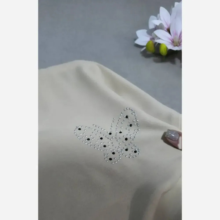 ست تابستانه نارسیس جنس ابروبادی رنگ کرم و نسکافه فری سایز