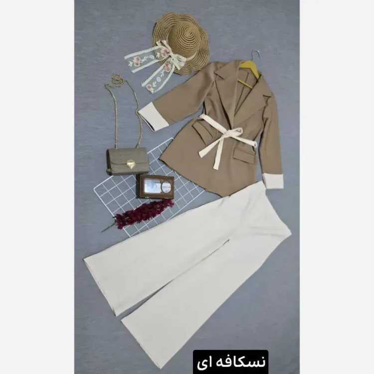 کت و شلوار زنانه مدل یسنا جنس مازراتی فری سایز رنگی