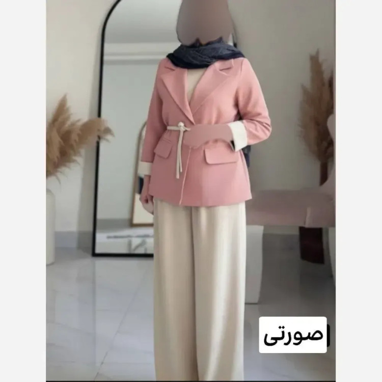 کت و شلوار زنانه مدل یسنا جنس مازراتی فری سایز رنگی
