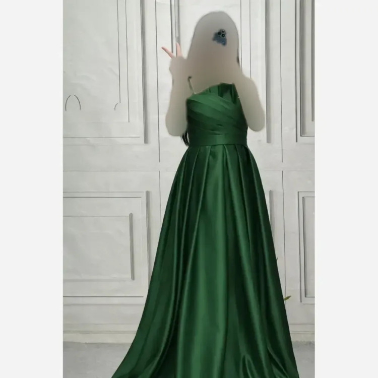 پیراهن مجلسی زنانه مدل نورا جنس ساتن آمریکایی قد 150 سایز 38 تا 48