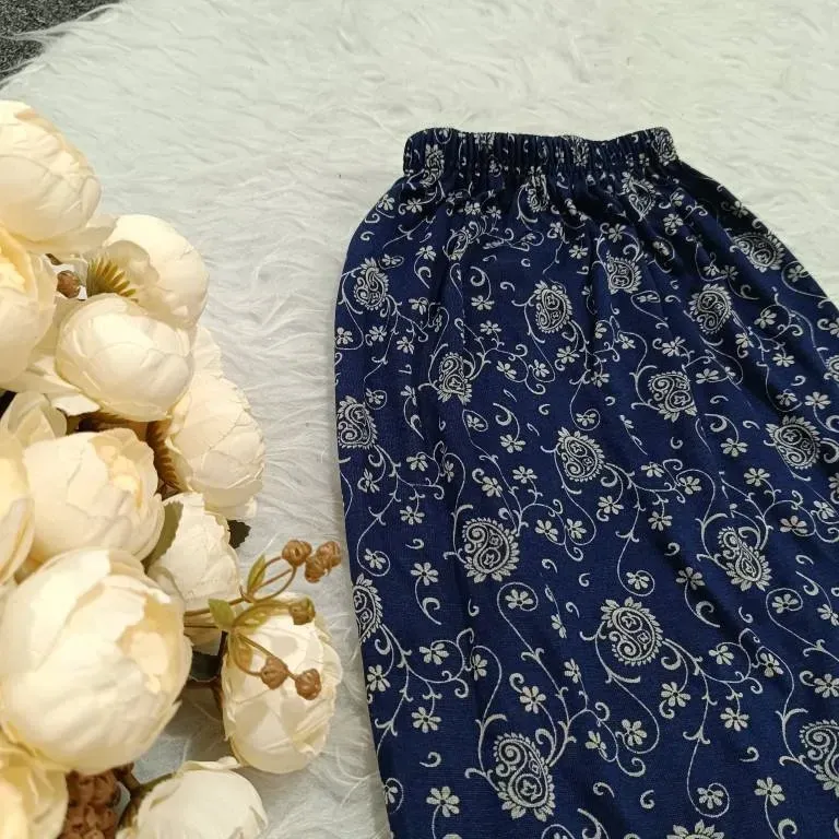 شلوار راحتی طرح دار سایز بزرگ نخی برداشت قواره دار فری سایز