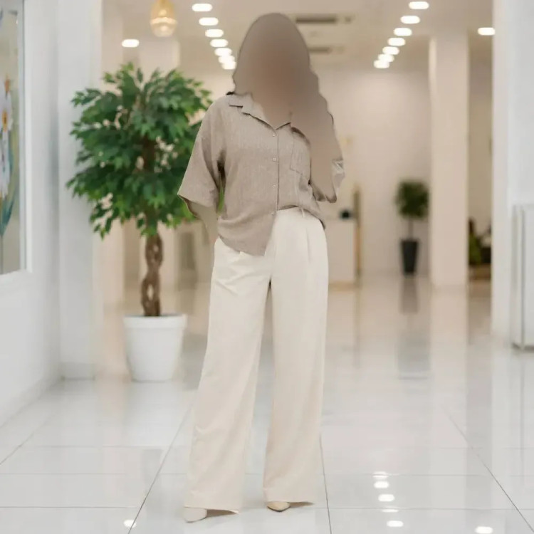 شومیز زنانه باکسی نیمه کیمونو آستین سه ربع جنس شانتون فری سایز
