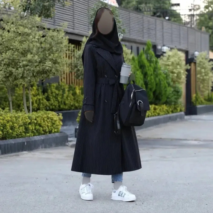 مانتو دانشجویی تینا جنس پرشیا کمربنددار