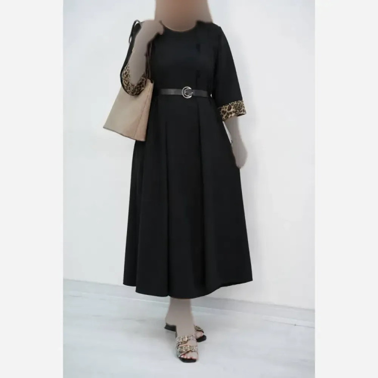 کفتان شکوفه زنانه جنس ینزی درجه یک فری سایز کمربنددار