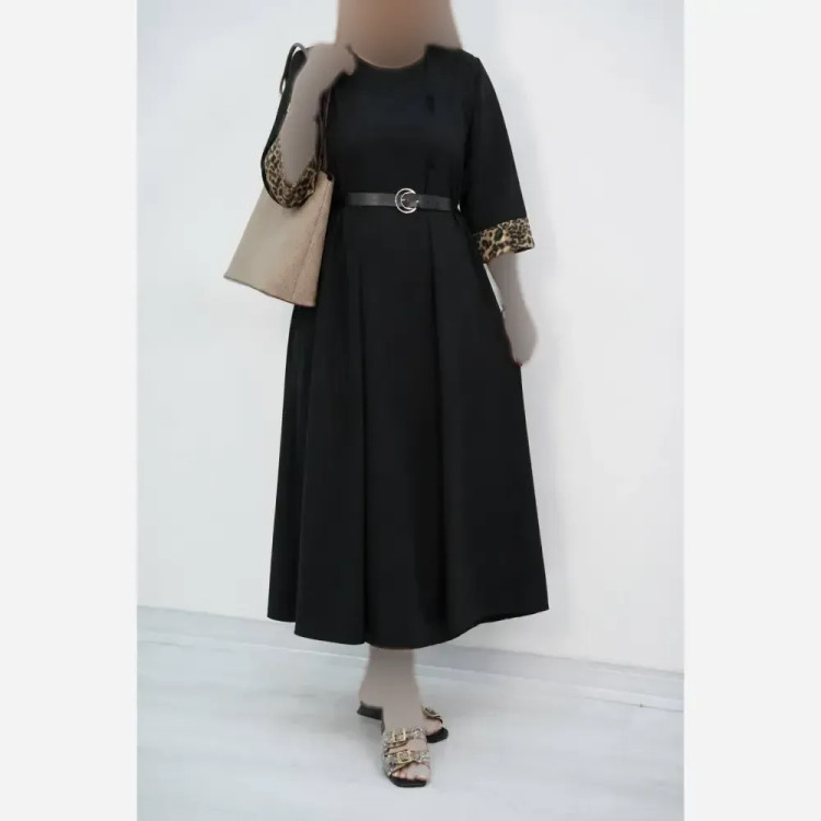 کفتان شکوفه زنانه جنس ینزی درجه یک فری سایز کمربنددار