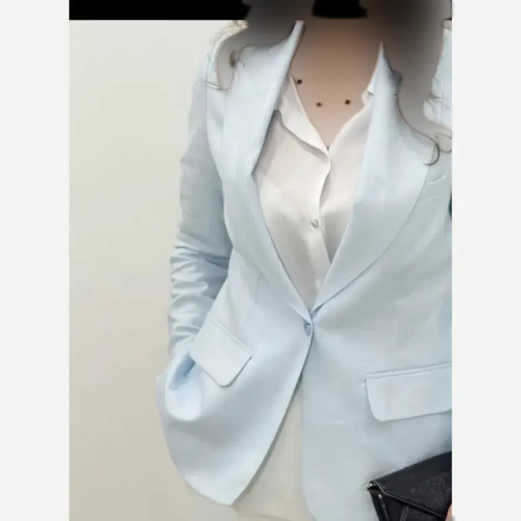 کت تک زنانه کرپ مازراتی پاپیون دار مدل دکمه دار