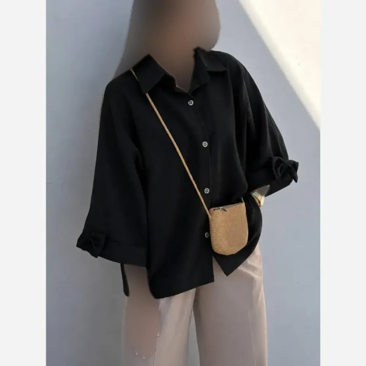 شومیز باکسی لینن زنانه و دخترانه فری سایز خنک تابستانی