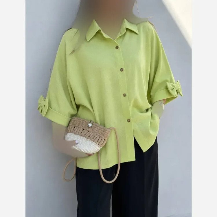 شومیز باکسی لینن زنانه و دخترانه فری سایز خنک تابستانی
