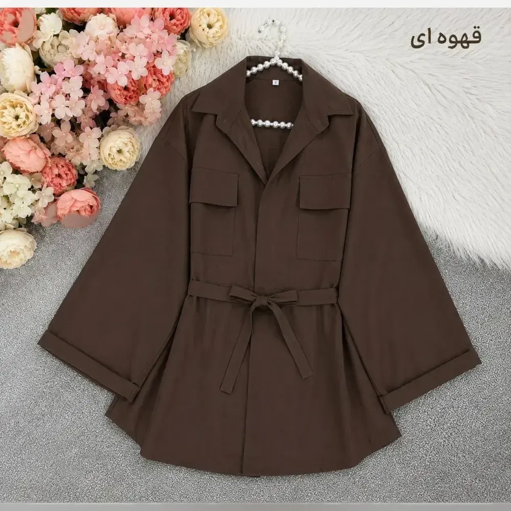 مانتو داکرون کمرگت زنانه رنگی سایز 1 و 2