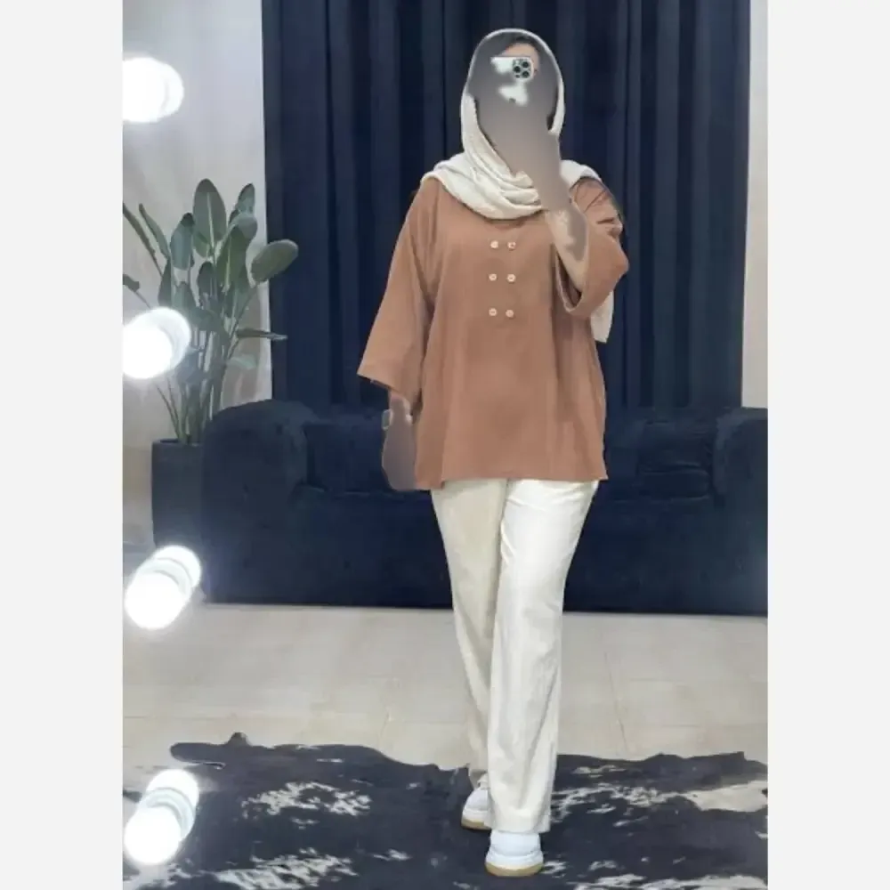شومیز صدف جنس سوپر آیوا درجه یک فری سایز رنگ بندی متنوع