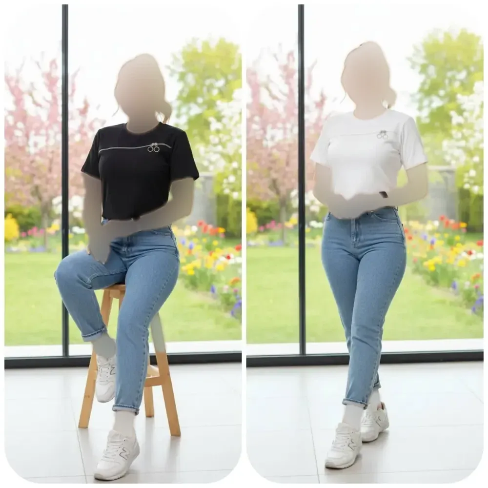 تیشرت سینه زیپ زنانه فانریپ پنبه کبریتی فری سایز