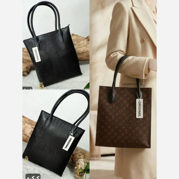 کیف دو قلو چرم صنعتی مدل الناز ابعاد 35 در 31