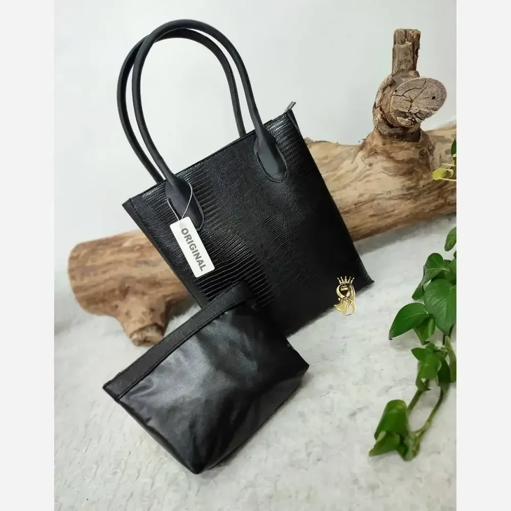 کیف دو قلو چرم صنعتی مدل الناز ابعاد 35 در 31