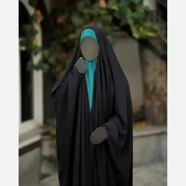 چادر جده مرواریدی مشکی کرپ حریرالاسود