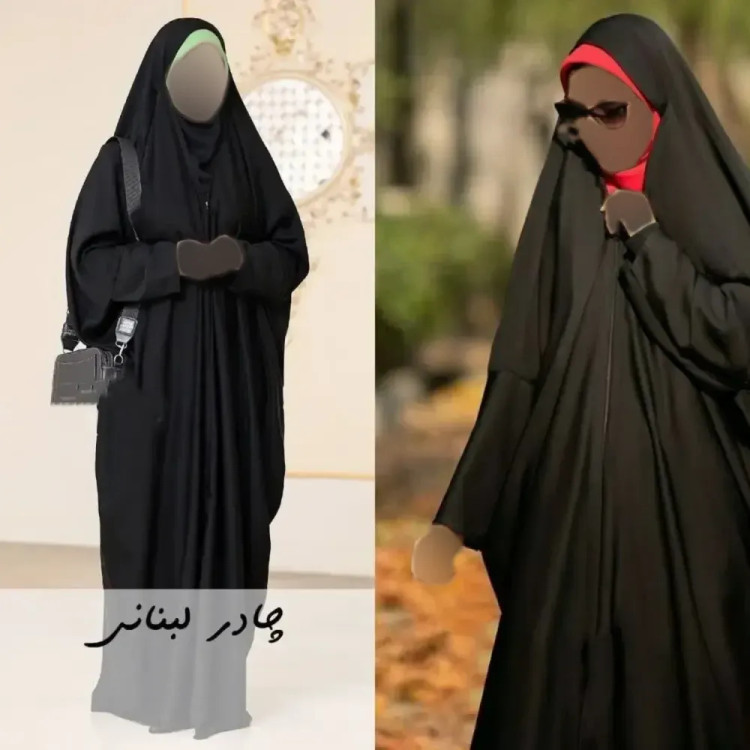 چادر لبنانی صدفی عرض زیاد جنس کن کن ندا مروارید رنگ مشکی سایز 150 تا 170