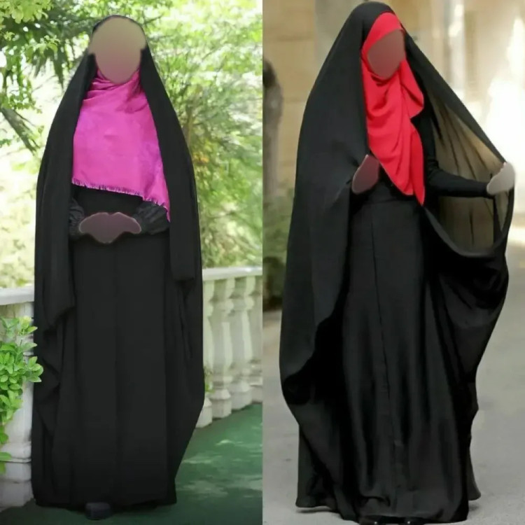 چادر کمری مدل حسنا جنس کرپ حریر الاسود مشکی