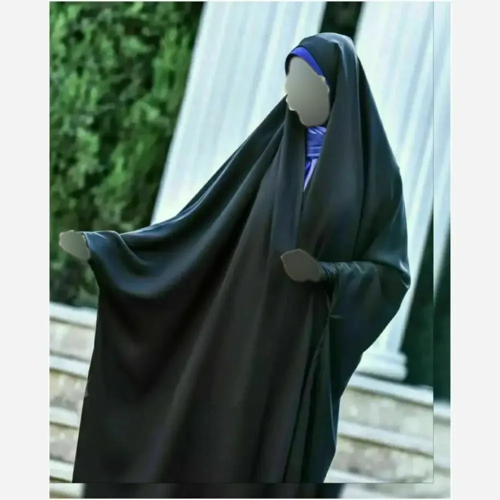 چادر خبرنگاری کارمندی کرپ حریرالاسود رنگ مشکی