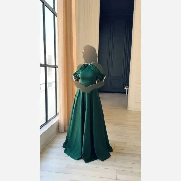 لباس مجلسی زنانه جنس مازاراتی اعلا قد 160 سنگدوزی شده