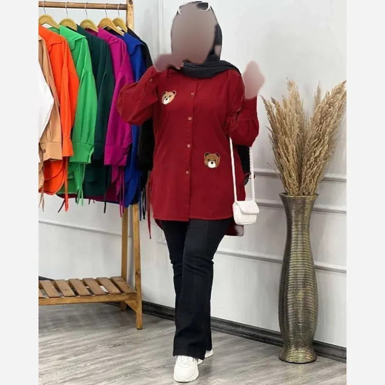 شومیز استیکر خرس داکرون درجه یک فری سایز