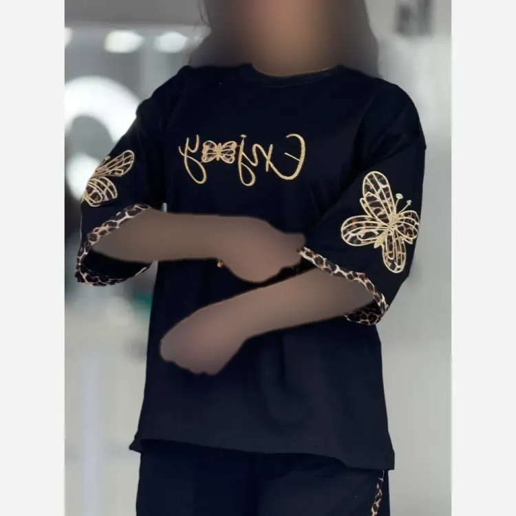 ست استین پروانه اسپان گلکسی مشکی فری سایز