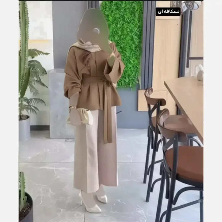 ست مانتو و شلوار زنانه جنس سوپرمازراتی درجه یک سایز 38 تا 46 فری دوخت مزونی