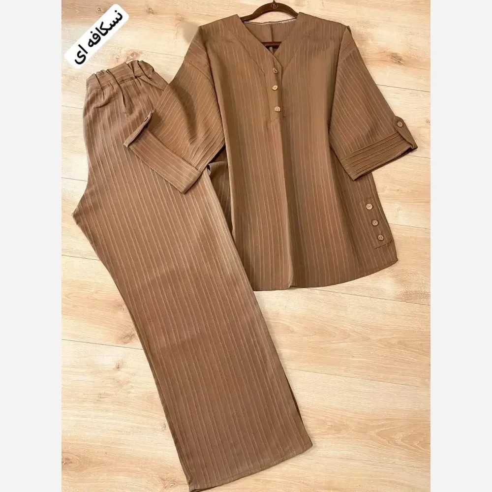 ست شومیز و شلوار نیم بگ زنانه سوپرایوا درجه یک فری سایز