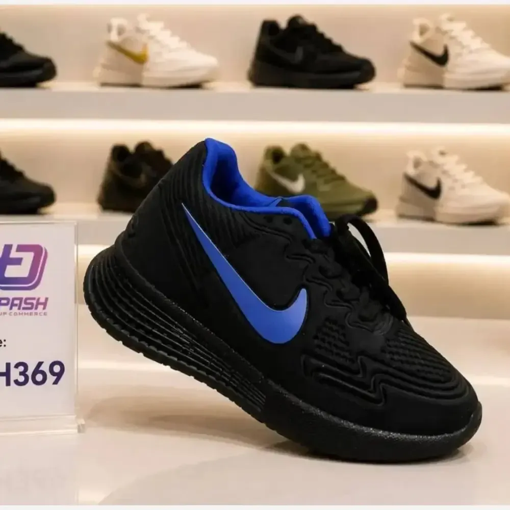 کفش بچگانه نایک زیره پلیمر مشکی آبی سایز 31 تا 36