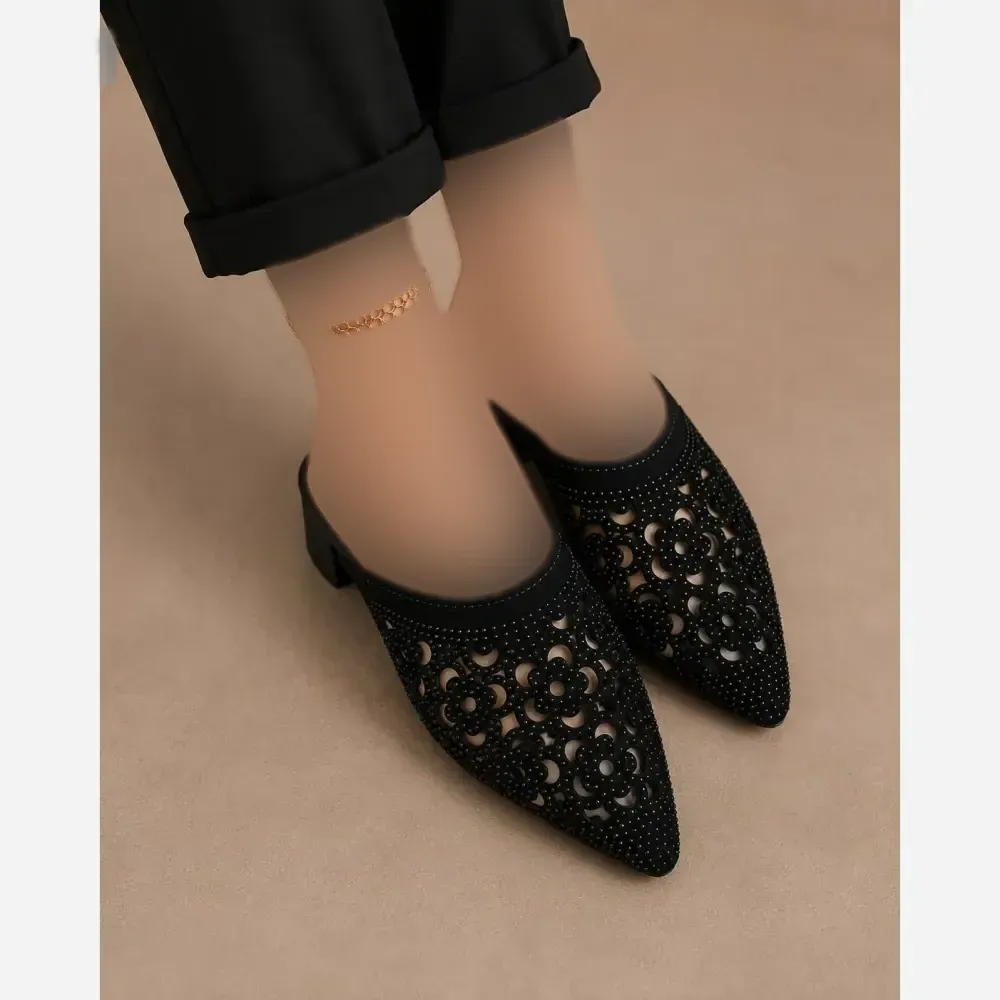 اسلیپر مجلسی زنانه مشکی زیره پلیمر سبک و راحت