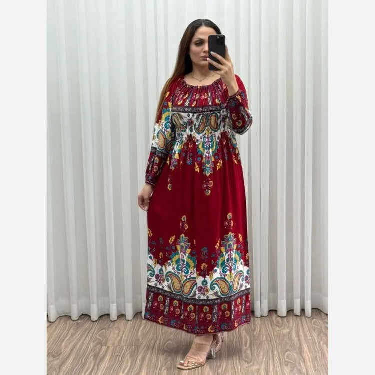 ساحلی نخی ترانه رنگ زرشکی فری سایز 38 تا 44