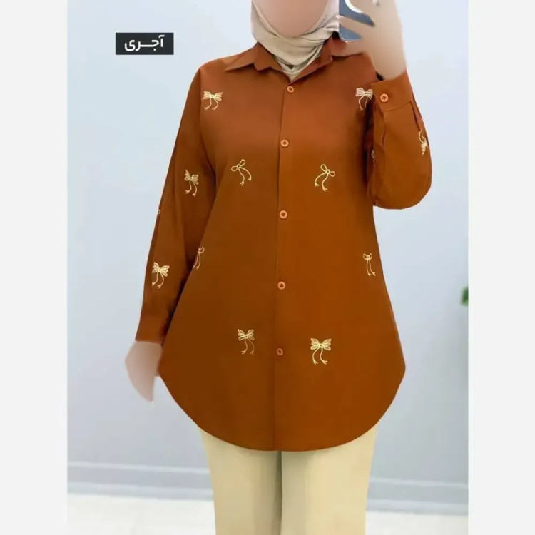 شومیز گلدوزی لینن فری سایز نیمه کیمونو