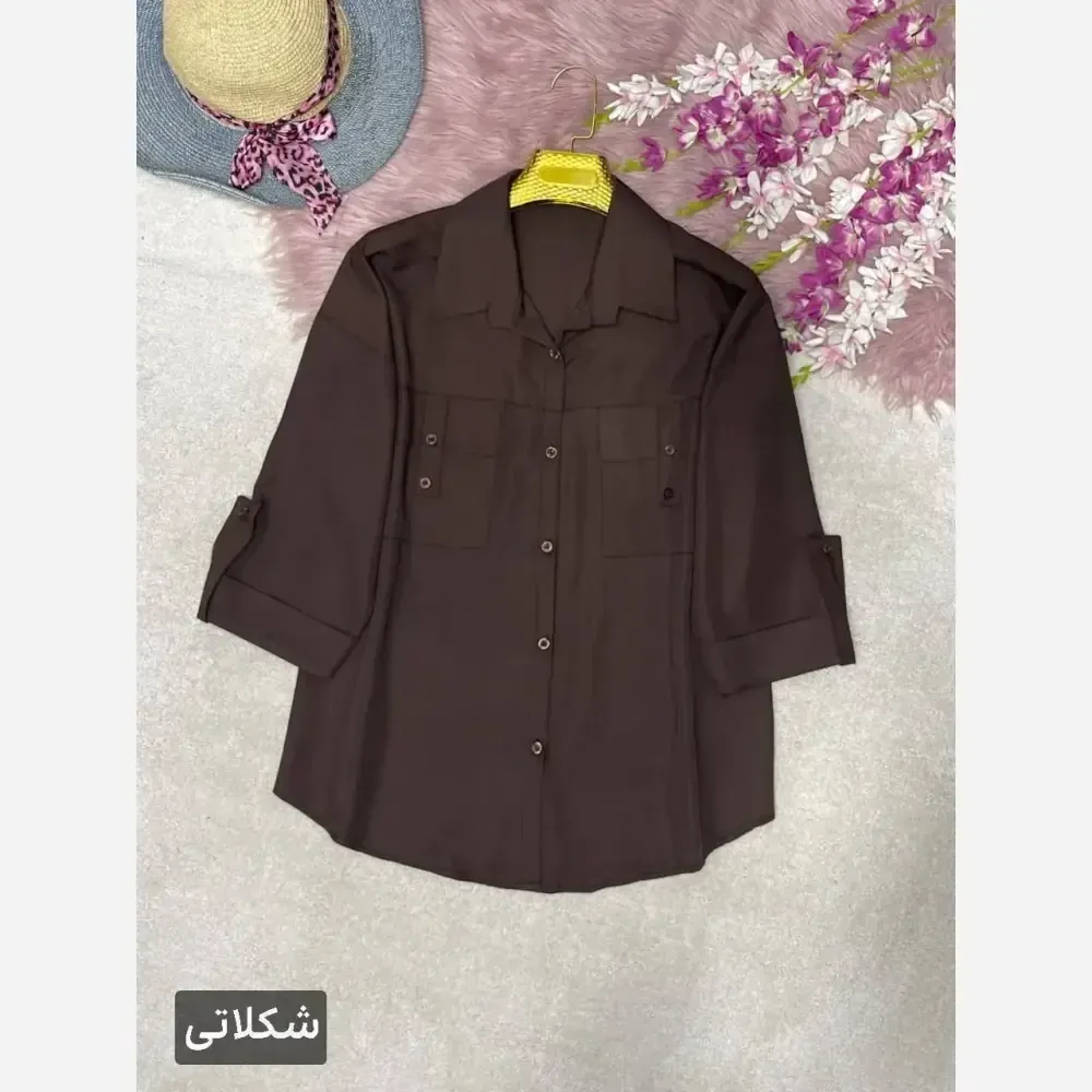 شومیز جیب صلیبی زنانه فری سایز جنس پری خنک