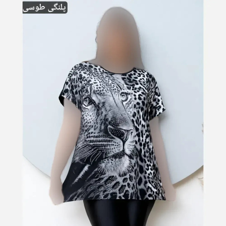تونیک زنانه الیزه نگین دار مجلسی سایز بزرگ