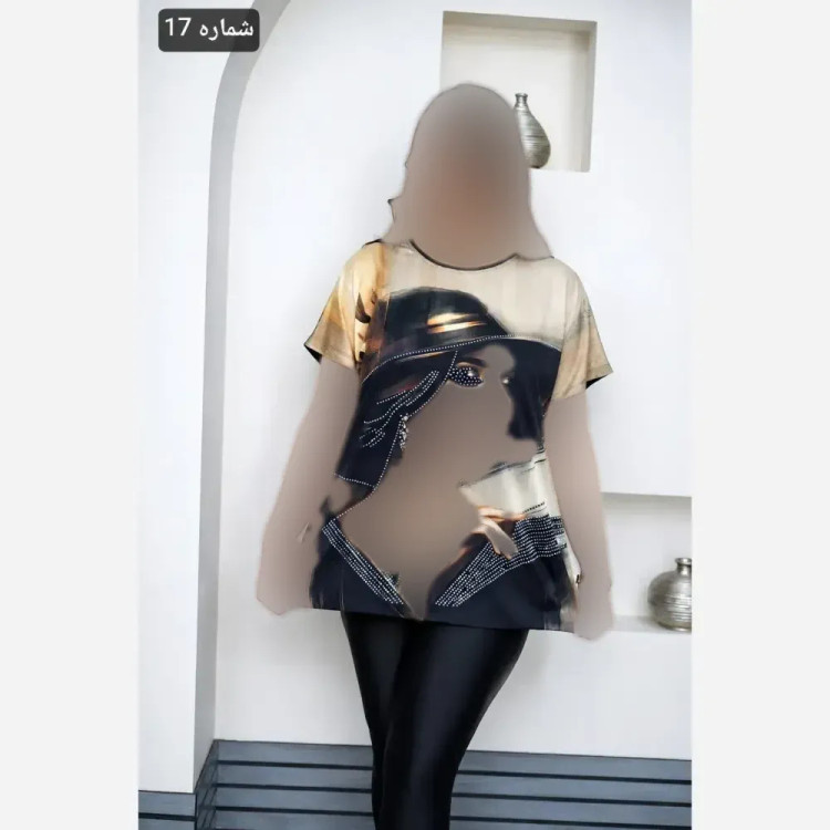 تونیک زنانه الیزه نگین دار مجلسی سایز بزرگ