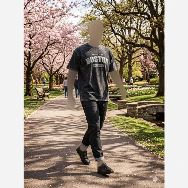 تیشرت سنگشور BOSTON کیفیت عالی قواره دار