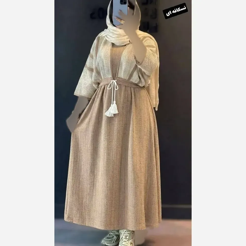 کت سارافون زنانه مهدیس جنس کت لنین سارافون شانتون سایز 38 تا 48