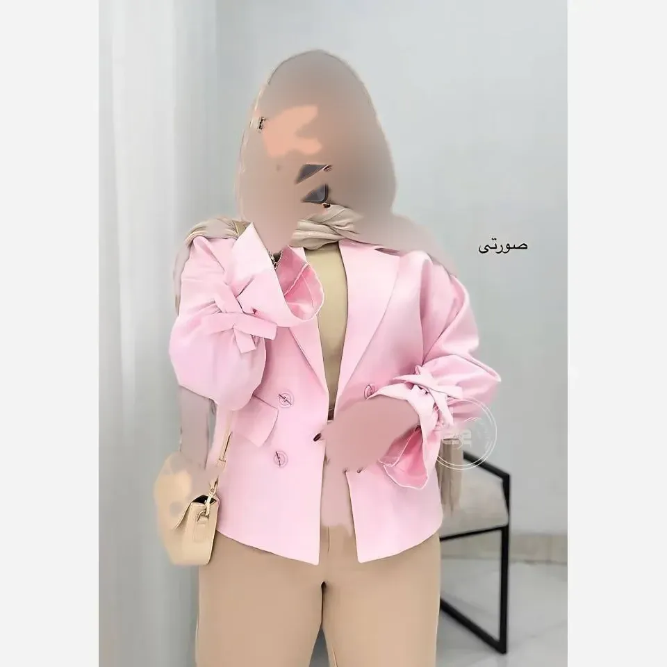 کت زنانه السا خارجی درجه یک آستین چین دار فری سایز 38 تا 46