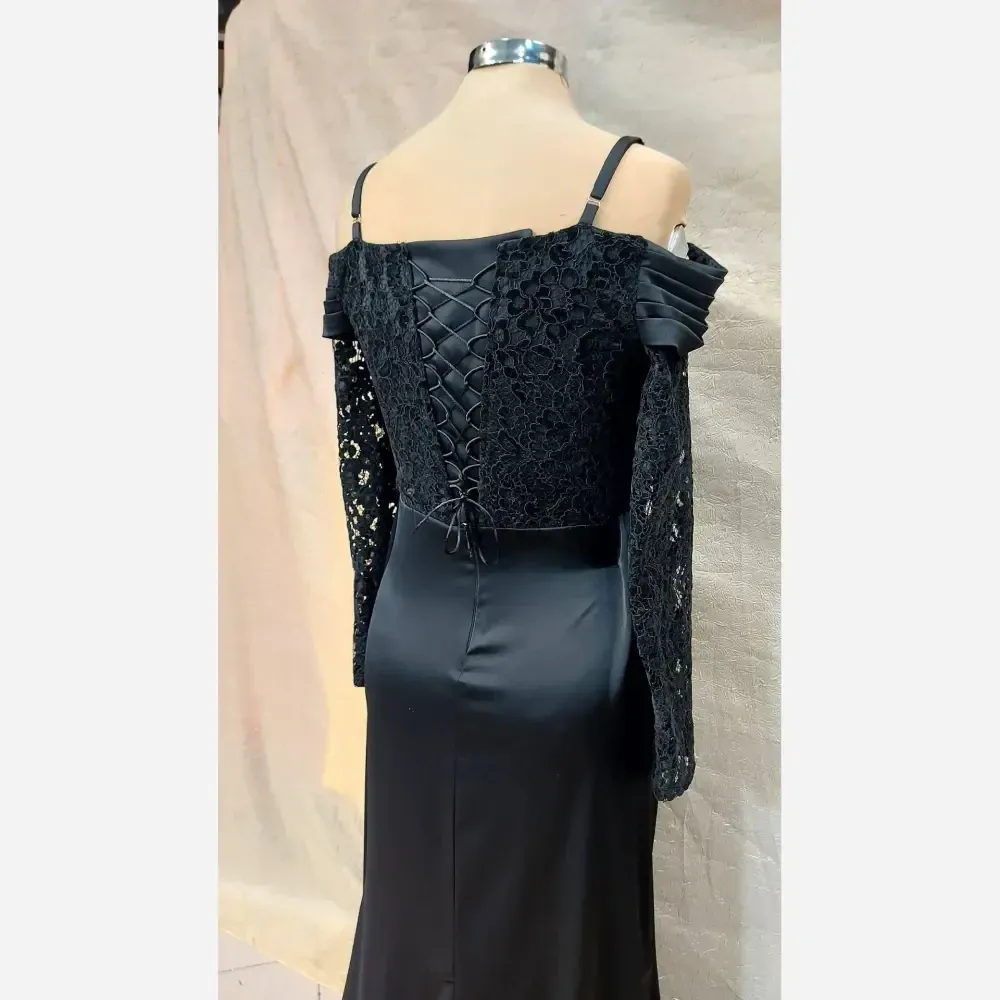 لباس مجلسی زنانه مدل آیلار ساتن زارا و دانتل مخمل سایز 36 تا 46