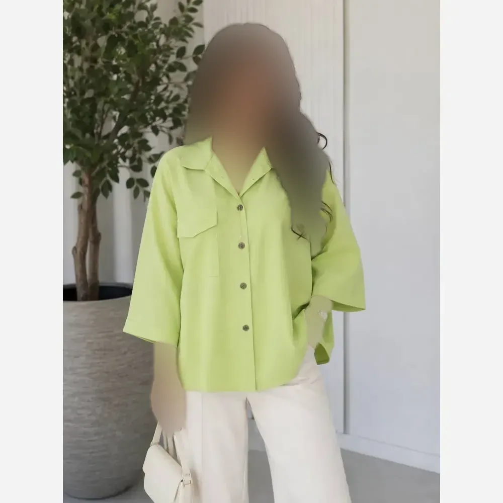 شومیز باکسی لینن درجه یک مشکی فری سایز تا 48