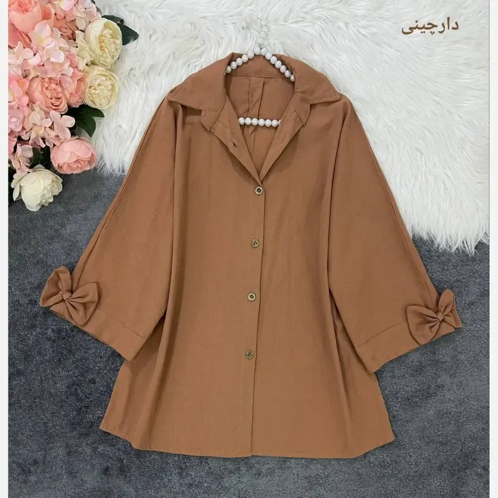 شومیز باکسی لینن درجه یک خنک سایز فری تا 48