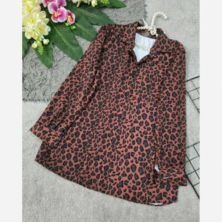 شومیز اسپرسو جنس بوگاتی فری سایز 36 تا 46