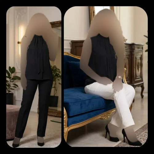 شومیز زیرکتی زنانه مشکی جنس کرپ الیزه پشت زیپدار سایز بزرگ