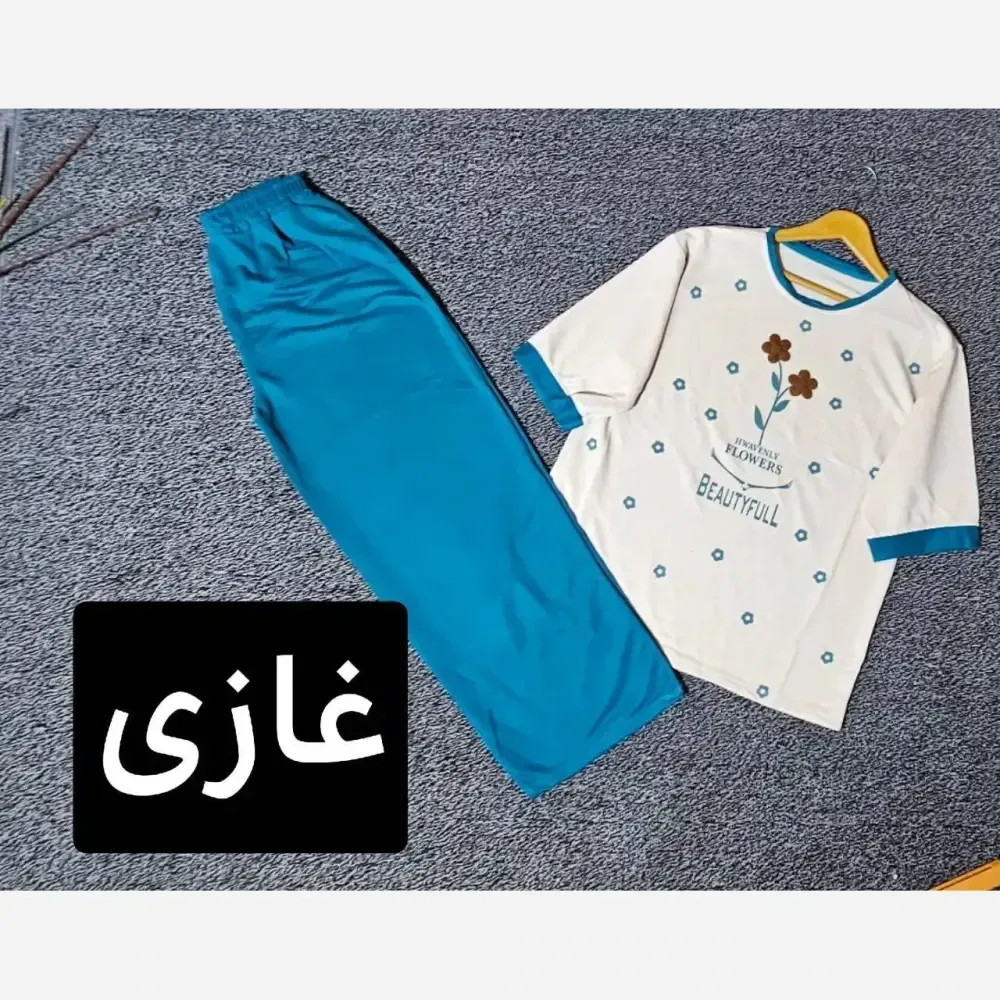 ست زنانه دورس پنبه طرح گل رنگی فری سایز 38 تا 48