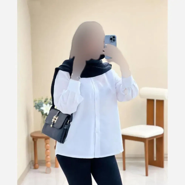 شومیز سفید سوپر داکرون با کیفیت فری سایز 36 تا 46
