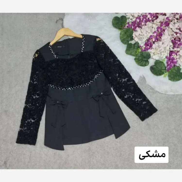 شومیز زنانه مجلسی مازراتی و گیپور مدل روژان