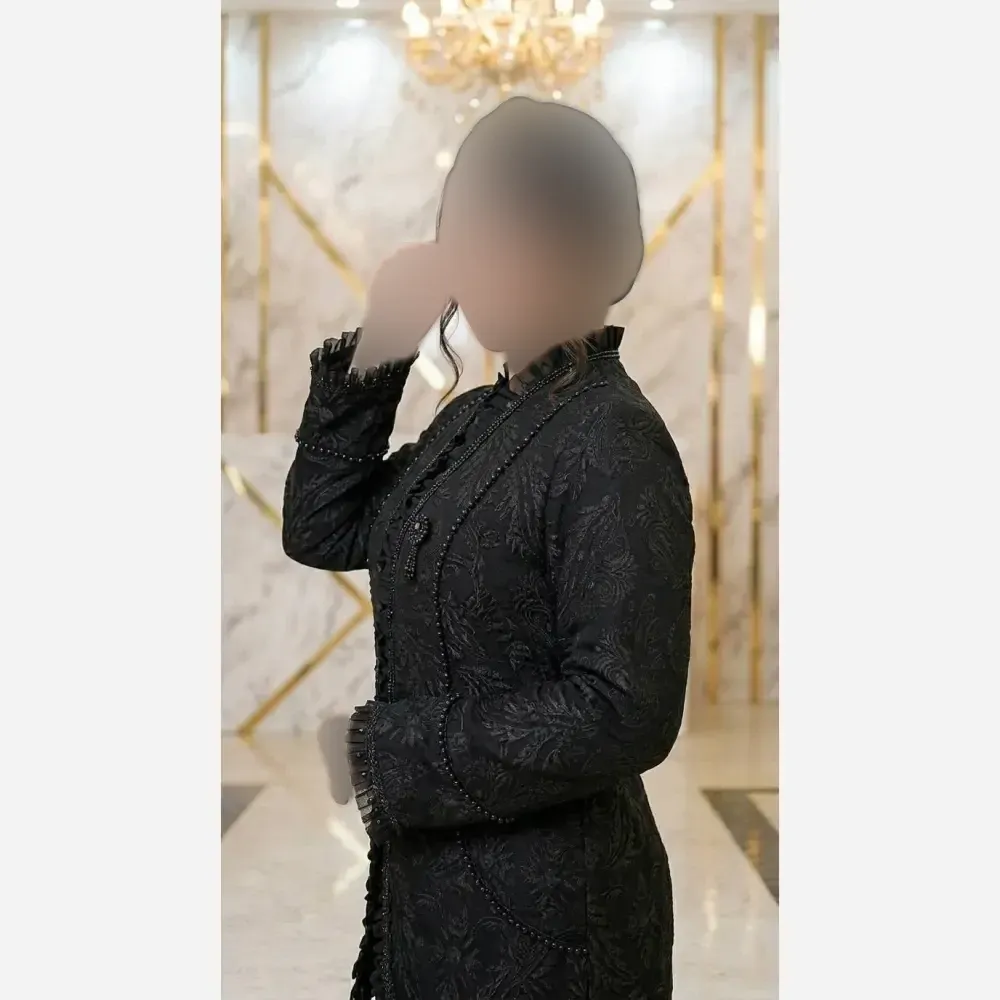 ست کت شلوار مجلسی زنانه ژاکارد و مازراتی طرح دار