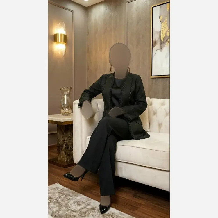 ست کت شلوار مجلسی زنانه ژاکارد و مازراتی طرح دار